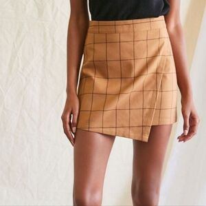 Brown and Black Plaid Skirt